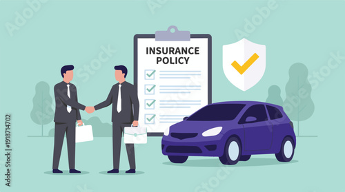 Business agreement for car insurance policy with protection