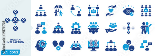 human interaction flat icon pack collection of Interaction, teamwork, human, cooperation, team, people, partnership, group, relationship, friendship icon