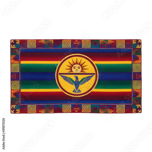 Wallpaper Mural Inca people ethnic flag with vibrant colors and intricate patterns on white background Torontodigital.ca