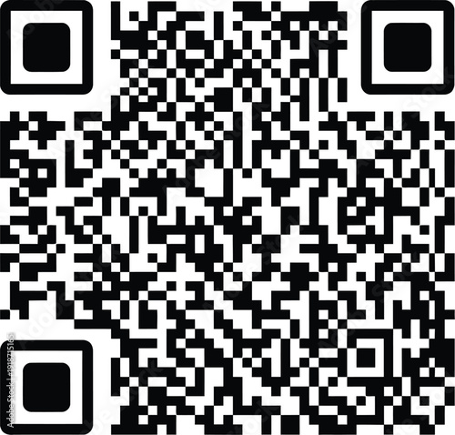 QR code graphic displays a square matrix barcode, serving as a digital link for information access and modern data transfer.