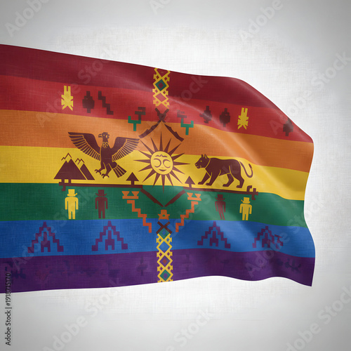 Wallpaper Mural Inca people ethnic flag with vibrant colors and intricate patterns on white background Torontodigital.ca