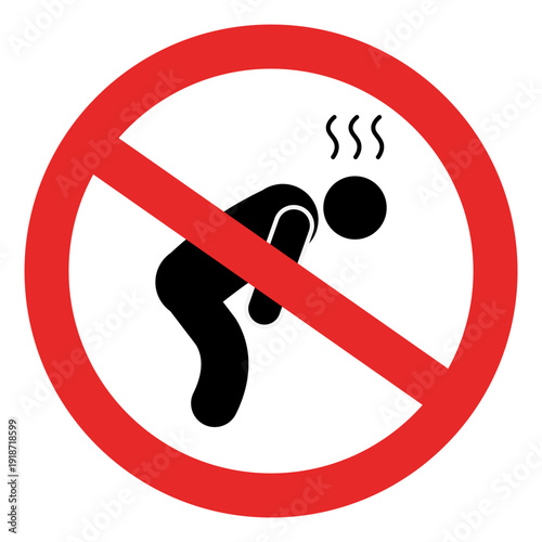 Isolated illustration of a stickman complaining with a red line as a symbol of a no complaining sign.