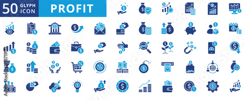profit icon pack flat contains return on investment, capital gain, fundraising, business growth, time is money, ebitda, mobile banking, dividend, financial performance, balance, equity, cash flow