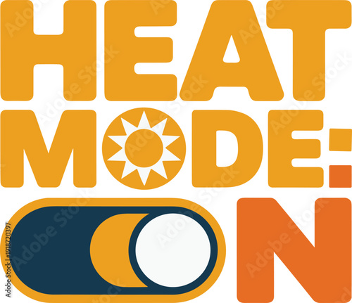 Heat mode on summer switch and sun icon overlay