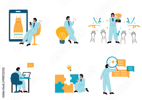 ビジネス女性のイラストセット