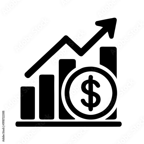 Financial Growth and Stability Line Icon. Economic stability icon is suitable for presentations, business reports, dashboards, and materials related to financial health and long-term economic