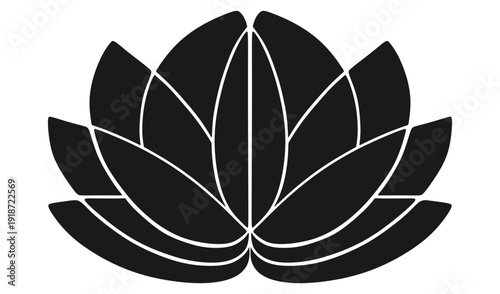 Lotus flower icon silhouette vector design illustration, for Vesak day.