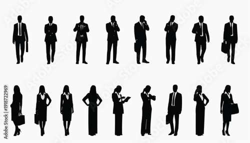 silhouettes of people Business People Vector Silhouettes Set – Professional Team Figures Collection