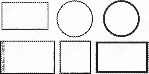 Simple geometric shapes squares rectangles and circles in black outline