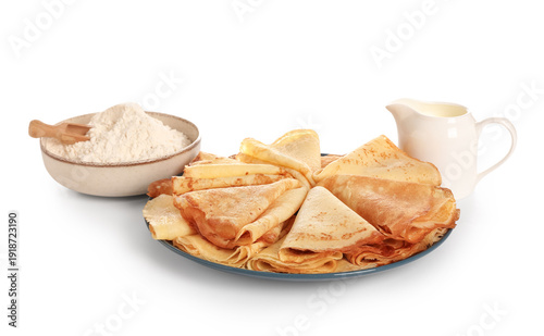Plate with tasty thin panca...
