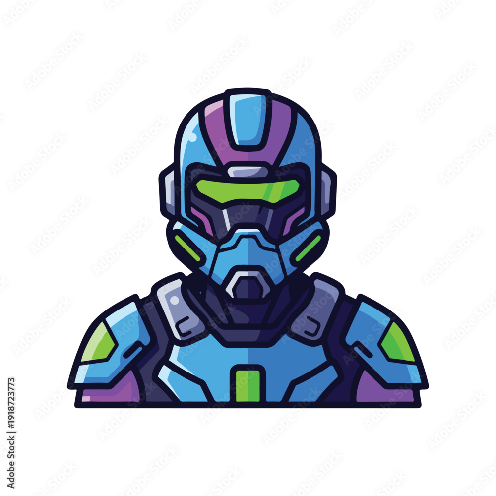 Fototapeta premium Futuristic Space Suit Helmet Illustration.