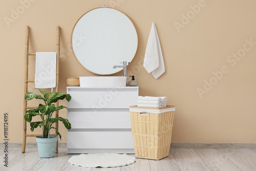 Interior of stylish bathroo...