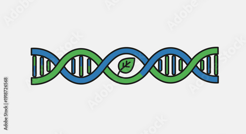 Wallpaper Mural Vibrant Green DNA Helix Illustration with Central G Lettered Circle Torontodigital.ca