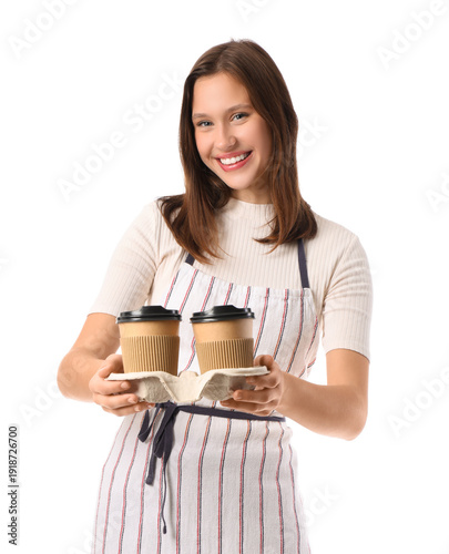 Happy young female barista ...