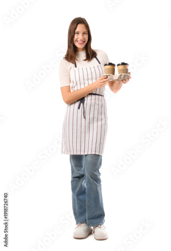 Happy young female barista ...