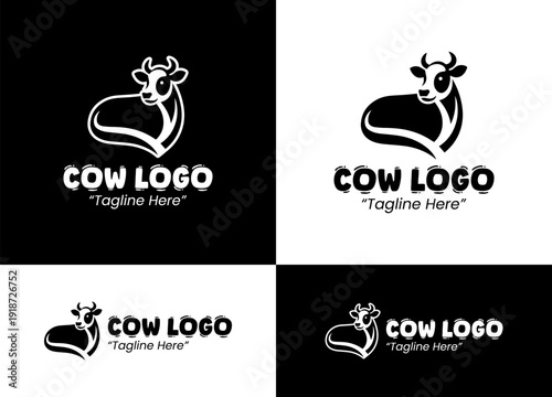 Cow Livestock Symbol for Agricultural and Food Branding