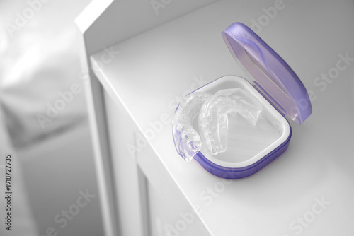 Box with occlusal splint on...