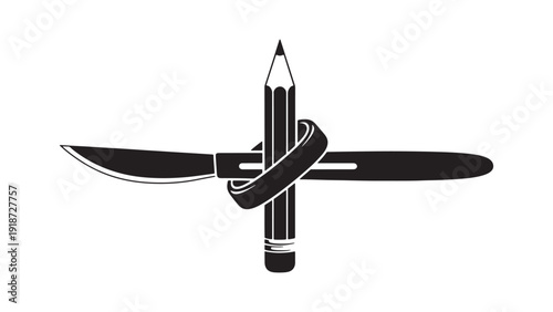 Surgical Pencil and Scalpel Crossed Icon for Medical Illustration and Clinical Documentation