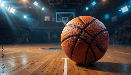 Basketball background with dynamic court textures, bold lighting, and energetic sports atmosphere