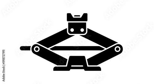 Mechanical clamp illustration viewed from the front on a white background