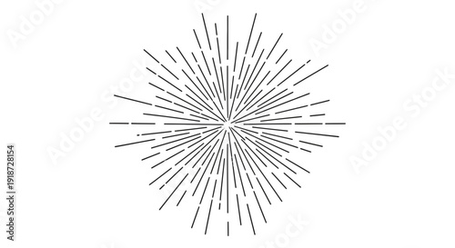 Radial Bursting Starburst Lines - Abstract Graphic Element of Radiating Light Rays