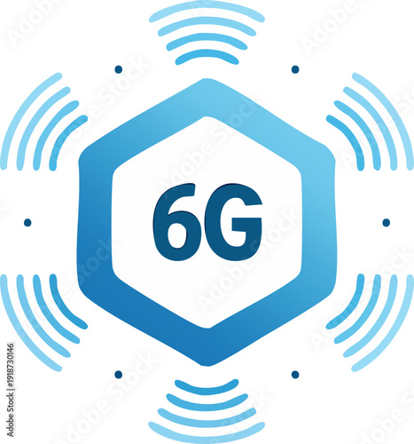 Professional 6G Mobile Network Symbol