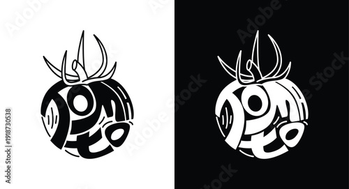 Tomato fruit logotype in vector illustration. Modern style and minimalist. 