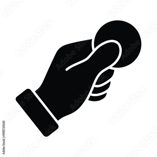 A black silhouette depicting a hand swiping a credit card