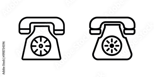 Old rotary telephone icon graphic design