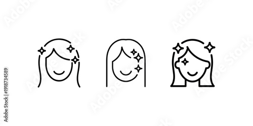 Beauty hair woman icon vector. clean and shiny hair symbol for woman, perfect for beauty product advertisements, salons and spas, hair care tips and tutorials