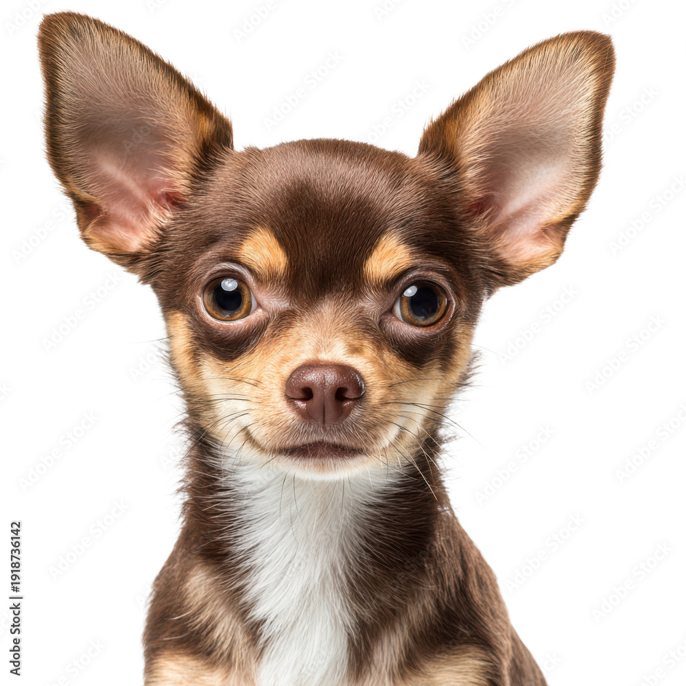 Obraz premium A cute brown Chihuahua with big ears and eyes