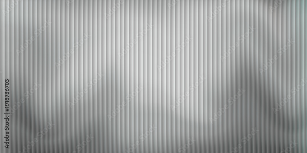 Fototapeta premium Vector ribbed glass texture background. Light grey white ribbed glass. Mesh gradient. acrylic ribbed bath surface. Ribbed glass background semitransparent overlay. Bath wall window