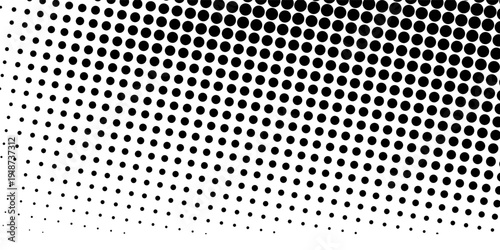 Dotted gradient vector illustration, white and black halftone background