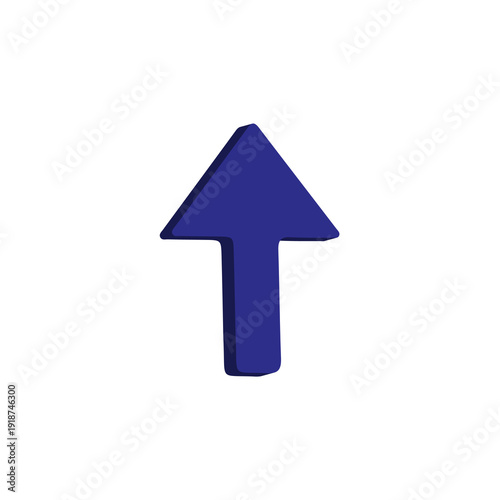 Up Arrow 3D Icon for Navigation, Growth & Direction Interface Design – Bold Purple Glossy Symbol – Transparent Background