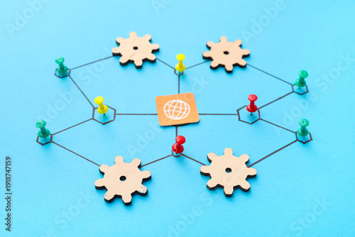 Connected pins with thread,...