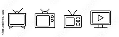 Assortment of television and monitor screen icons