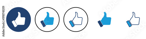 Assortment of thumbs up icons in different styles and sizes.