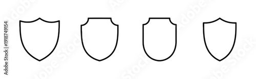 Blank shield outlines in various styles for protection and defense