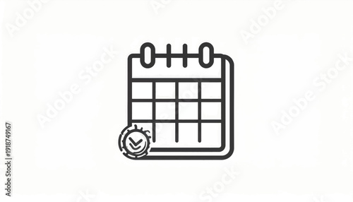 Deadline Schedule Calendar Icon Sketch. Hand-Drawn Planning and Time Management Symbol Doodle for Web UI or Infographics.