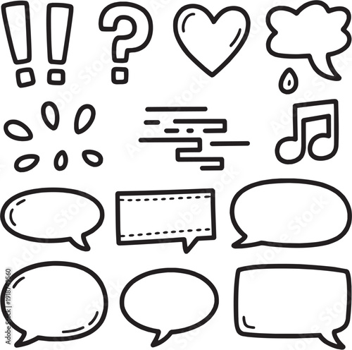 Communication Symbol Line Editable Icon Set – Contains Icons Related to Chat, Music, Question, Alert, Message & More. Editable Stroke. Vector Illustration