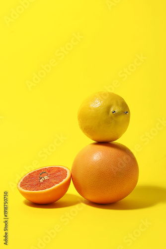 Citrus fruits with piercing...