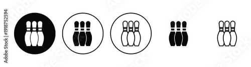 Bowling pins set for sports and recreation icon