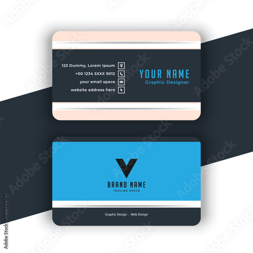 Modern dark business card with peach accent for professional identity and networking perfect for personal or corporate branding vector
