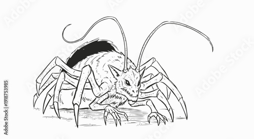 Detailed Illustration of a Spider.