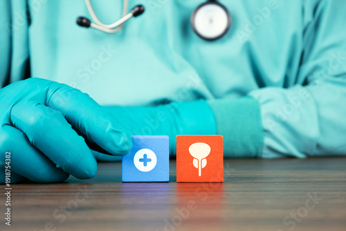 Tableau sur toile Concept of comprehensive prostate health, clinical screening, and awareness of prostate cancer symptoms