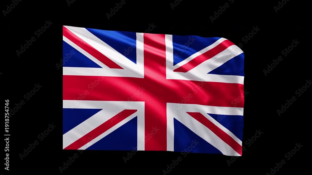 British Flag Seamless Loop Animation on Transparent Background, 4K ...