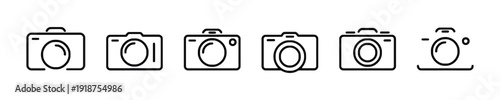 Camera icons in outline style