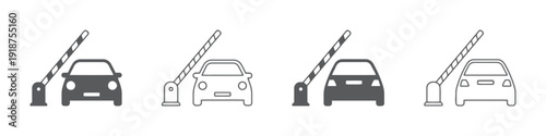 Car at barrier gate, entry point for parking lot or restricted area