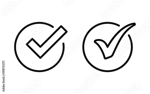 Check mark symbols within circles indicating confirmed selection or successful completion