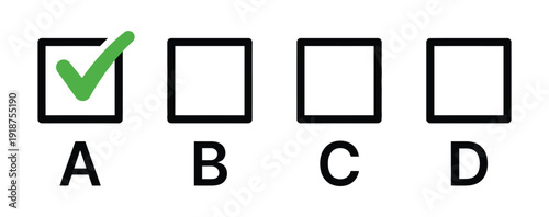 Checkbox with green checkmark on letter A